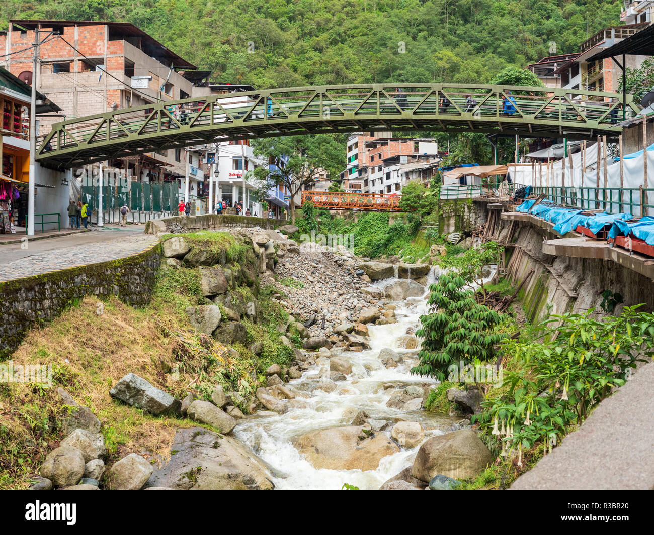 Aguascalientes, Peru - 5. Januar 2017. Blick auf das Dorf Aguascalientes Stockfoto