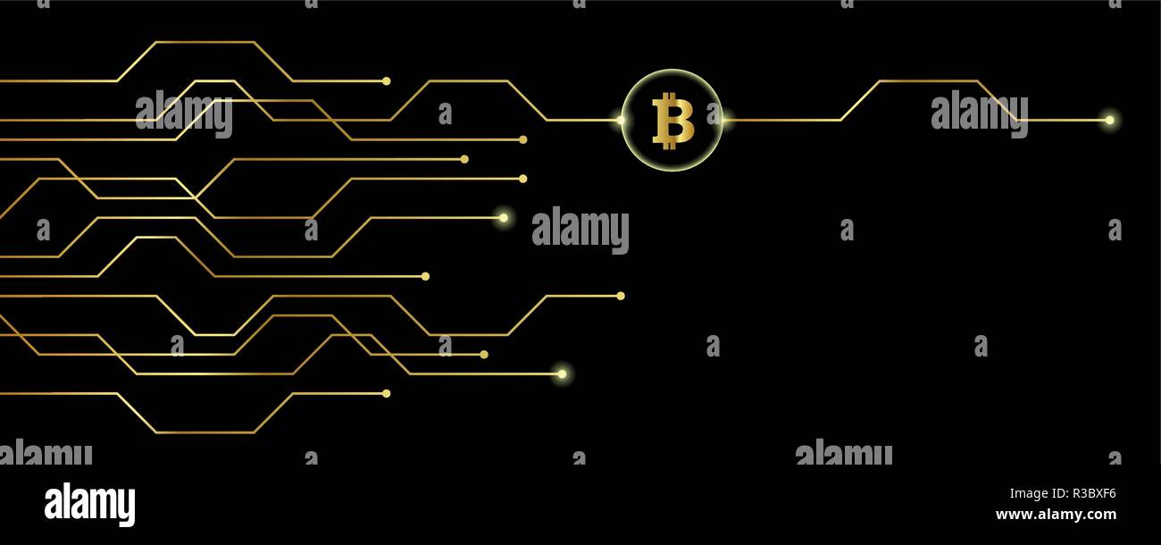 Golden bitcoin crypto Währung mit Platine Vektor-illustration EPS 10. Stock Vektor