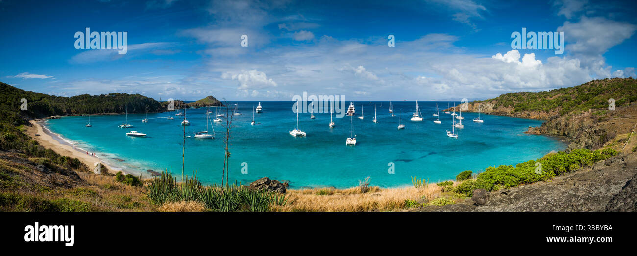 Französische Antillen, St-Barthelemy. Colombier, Anse de Colombier Bucht und Strand Stockfoto