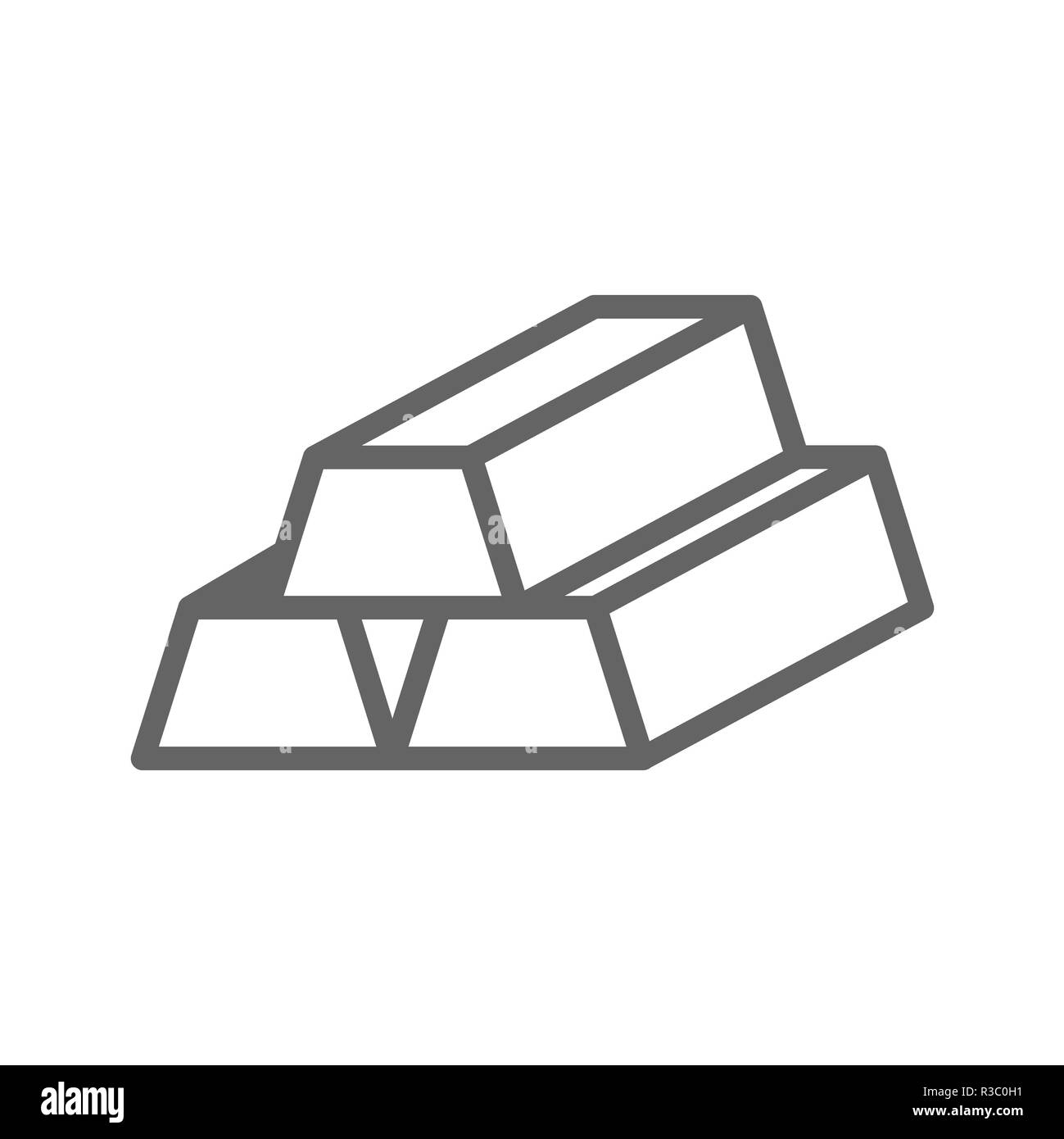 Einfache Gold Bars Symbol. Symbol und Zeichen illustration Design. Auf weissem Hintergrund Stockfoto