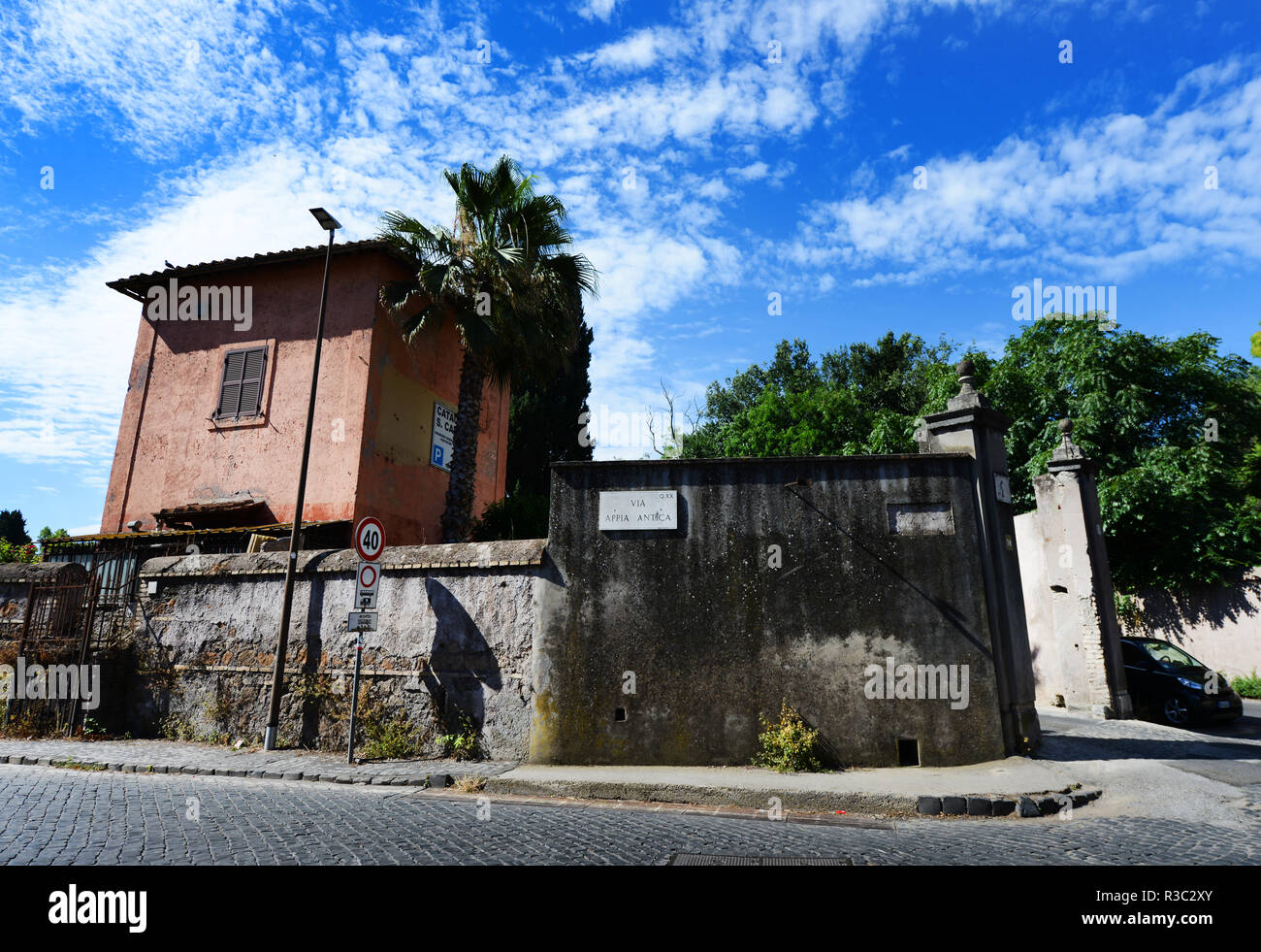 Via Appia Antica in Rom. Stockfoto