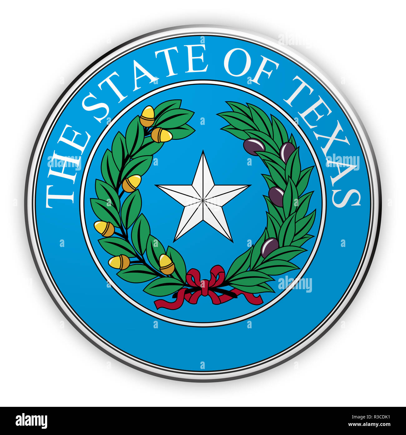 Abzeichen des US State Seal Texas, 3D-Darstellung Stockfoto