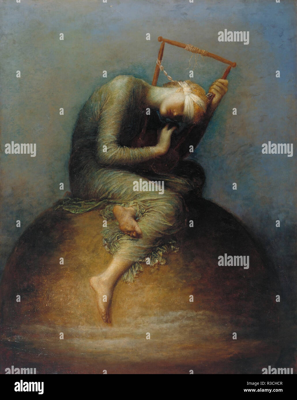 Hoffen. Datum/Zeitraum: 1886. Malerei. Öl auf Leinwand. Höhe: 142,2 cm (55,9 in); Breite: 111,8 cm (44 in). Autor: GEORGE FREDERIC WATTS. GEORGE FREDERICK WATTS. Watt, George FREDERICK. Watt (und Assistenten), George Frederic. Stockfoto