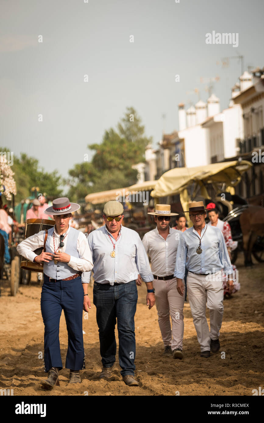 Pilgerfahrt von El Rocio, Huelva, Andalusien, Spanien Stockfoto