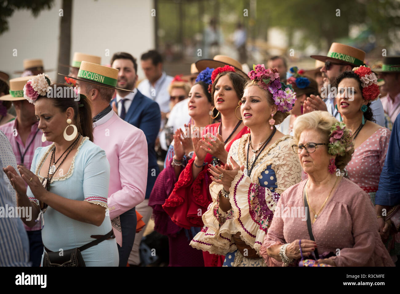 Pilgerfahrt von El Rocio, Huelva, Andalusien, Spanien Stockfoto