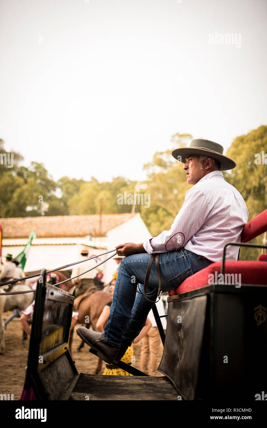 Pilgerfahrt von El Rocio, Huelva, Andalusien, Spanien Stockfoto