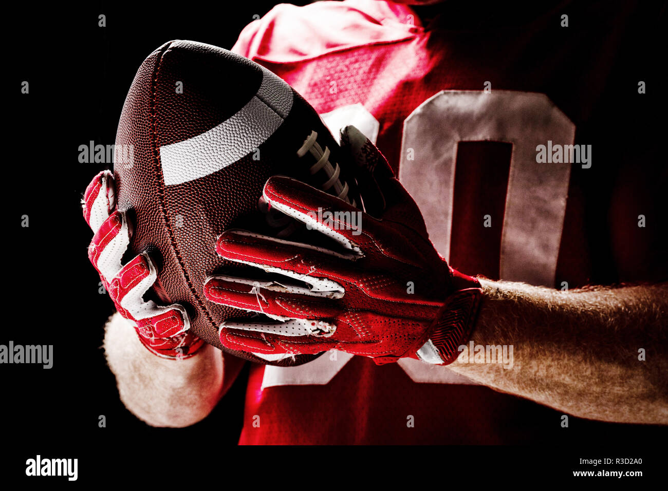 American Football Spieler, rugby ball Stockfoto