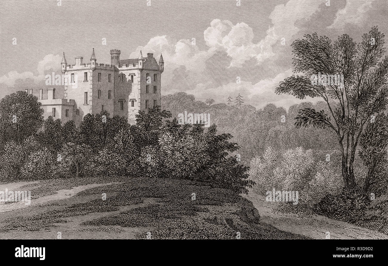 Huntly Castle Huntly in Aberdeenshire, 19. Jahrhundert, von modernen Athen von Th. H. Hirte Stockfoto