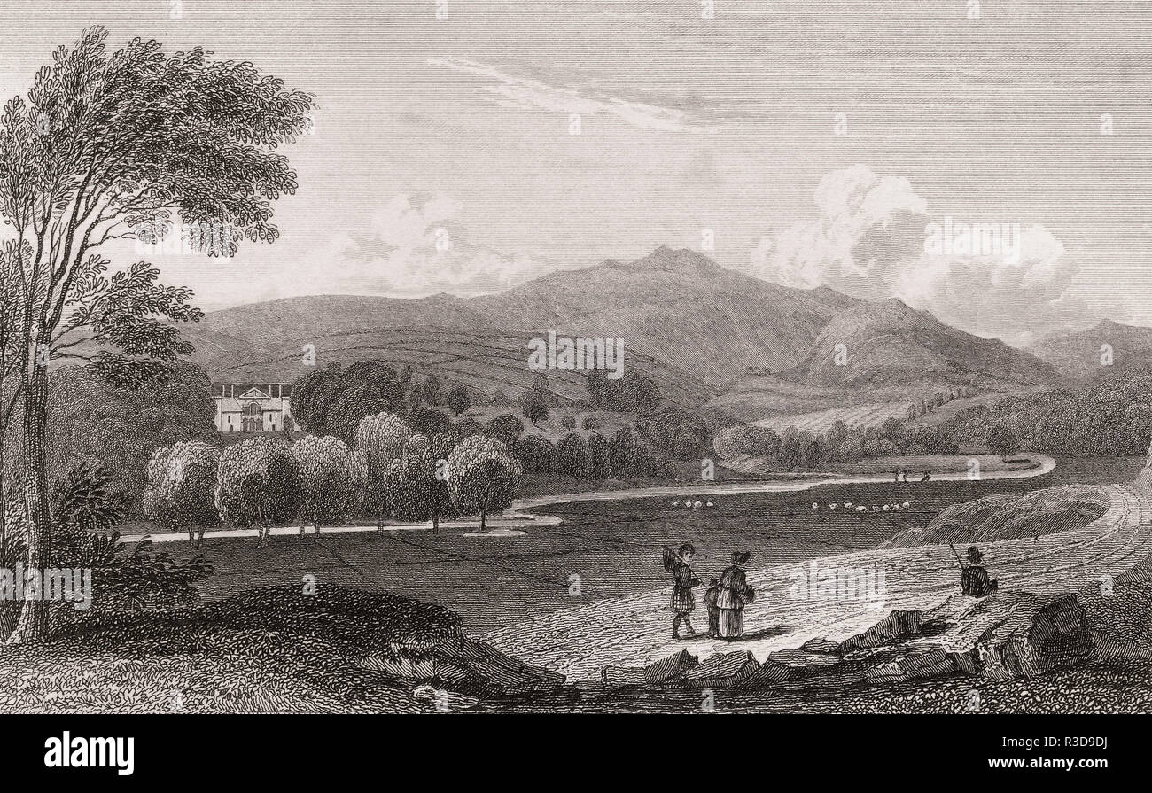 Alte Murthly Schloss, Rat Perth und Kinross, Perthshire, 19. Jahrhundert, von modernen Athen von Th. H. Hirte Stockfoto