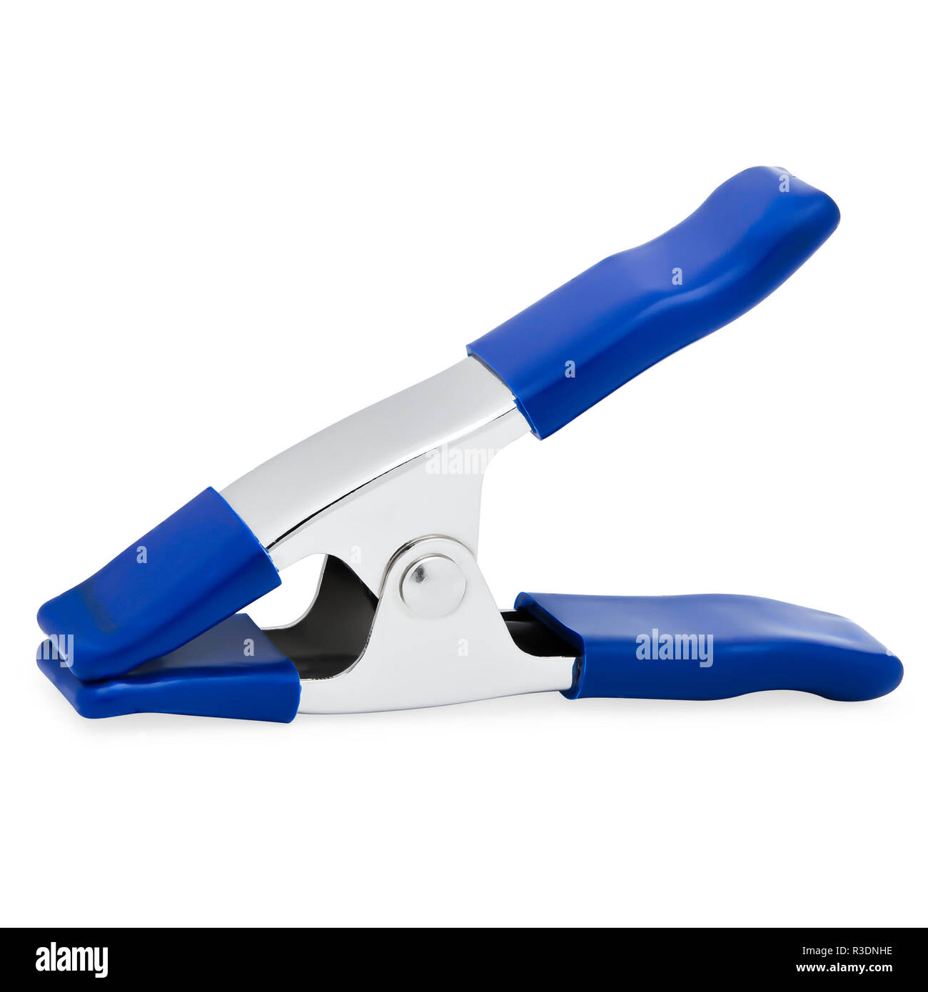 Strong Metal Multi Purpose Utility Clip mit blauen Griffen Stockfoto