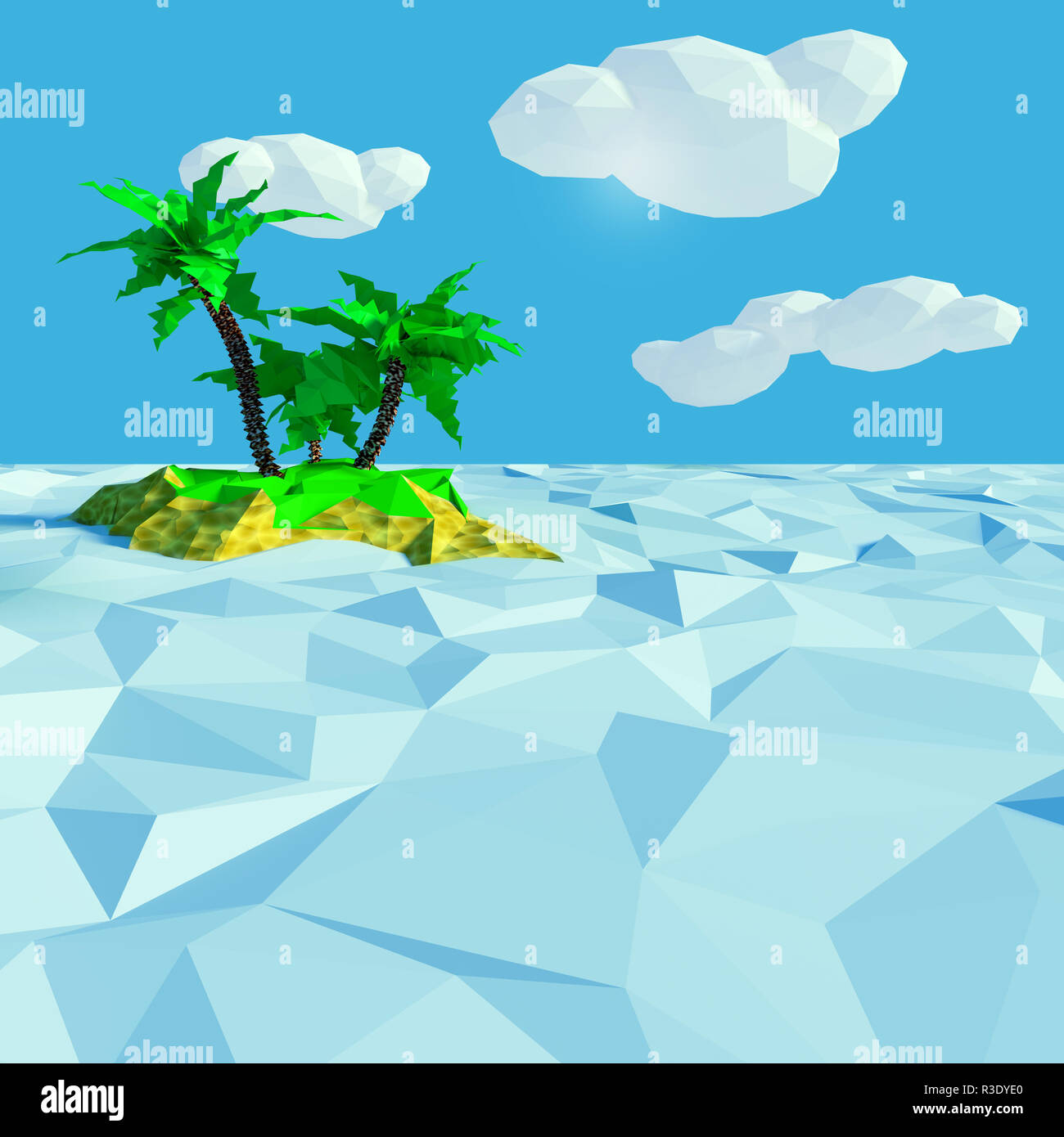 Kleine Palm Island im Meer Stockfoto
