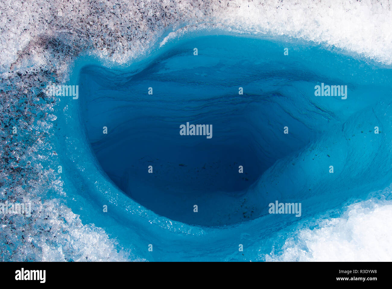 Detail der grönländischen Gletscher. Stockfoto