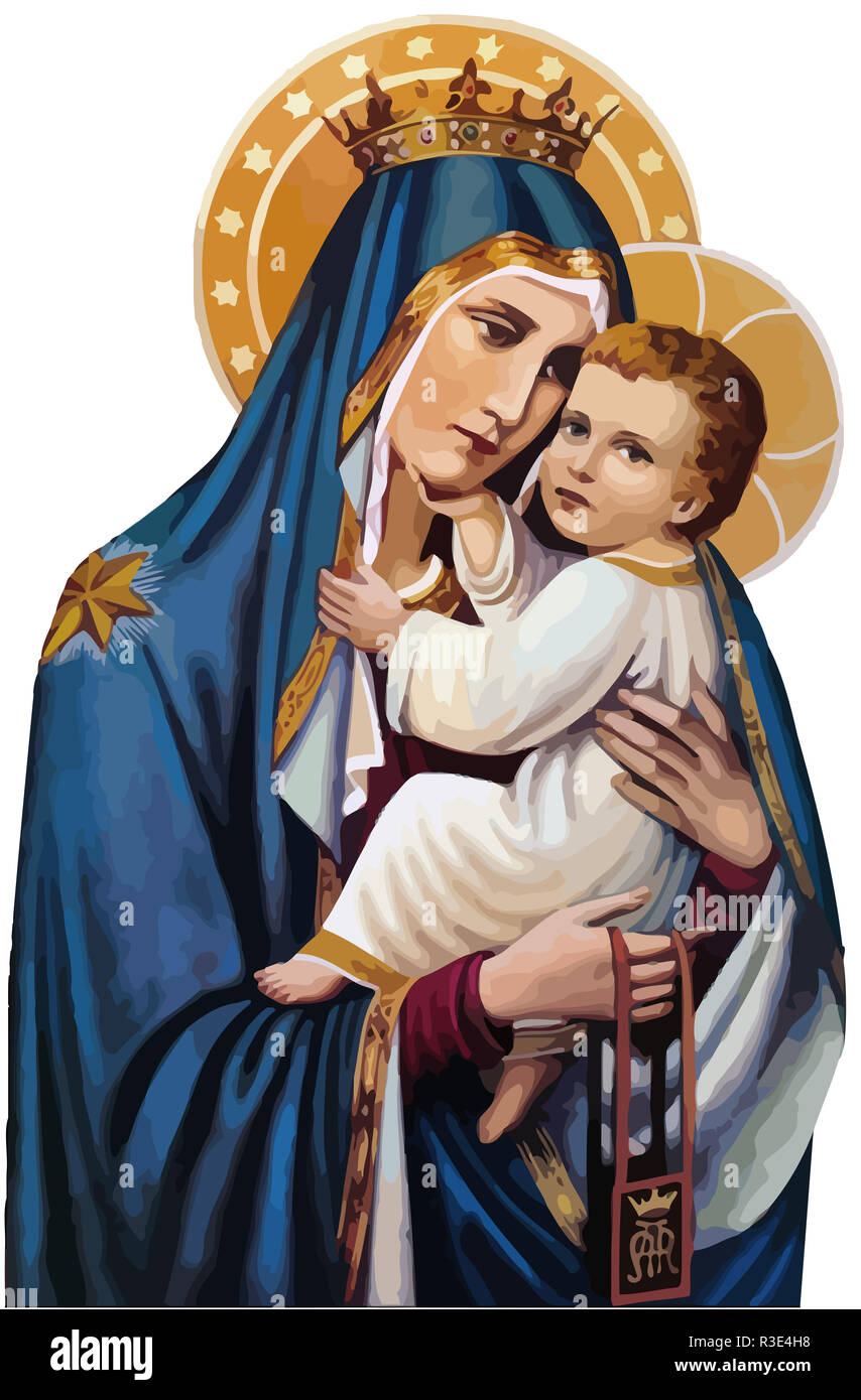 Maria von Nazareth orthodoxe Kirche Baby Jesus theotokos heiligen Abbildung Stockfoto