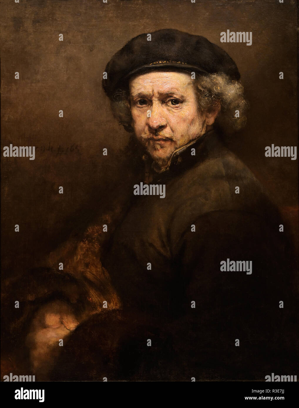 Rembrandt Selbstbildnis, Öl auf Leinwand 1659 Stockfoto