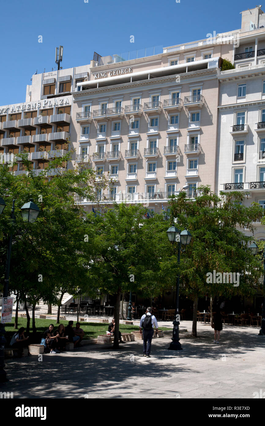 King George Hotel Syntagma Square Athen Griechenland Stockfoto