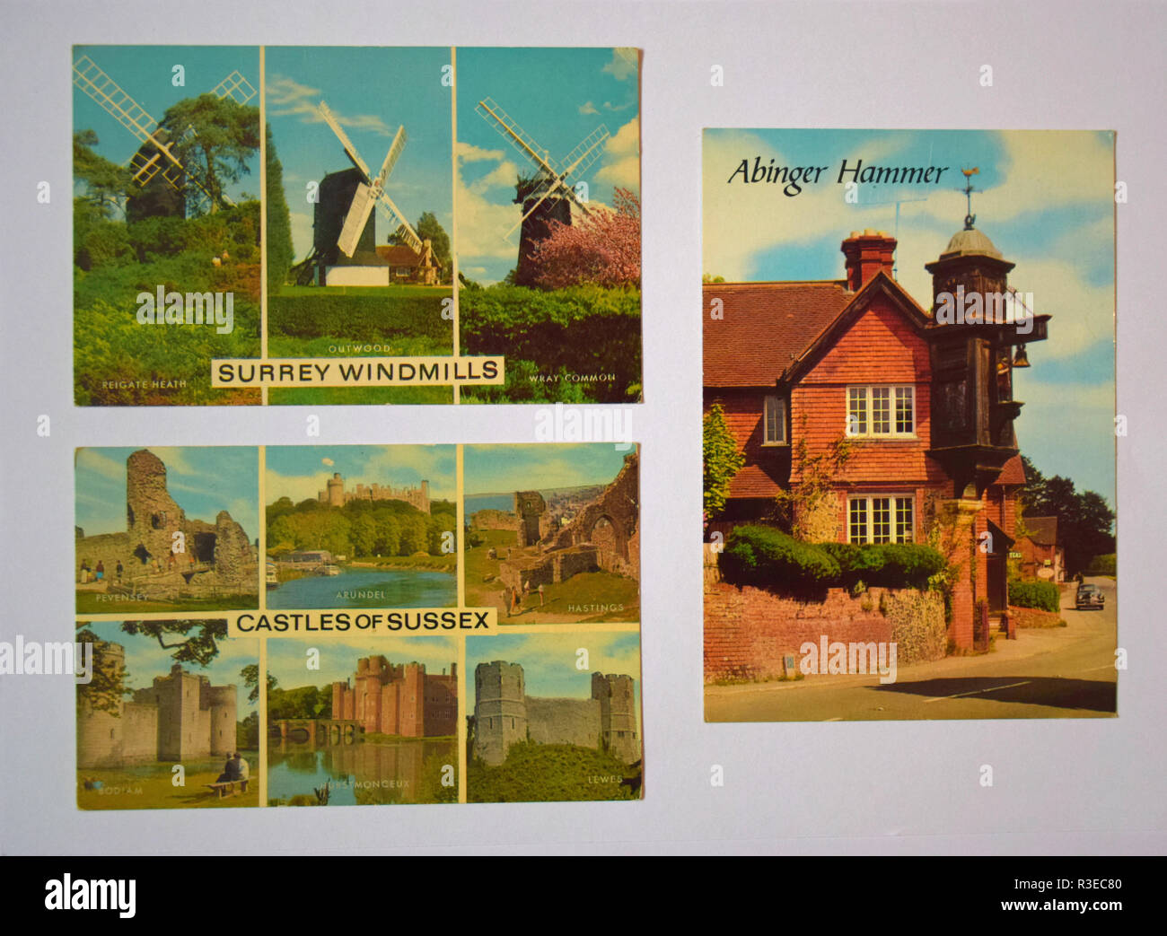 J Lachs Postkarten Surrey and Sussex Stockfoto