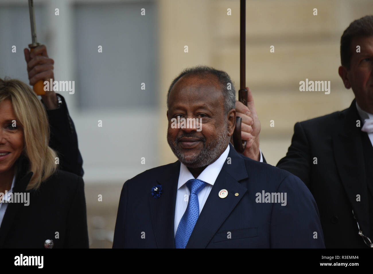 November 11, 2018 - Paris, Frankreich: Dschibuti Präsident Ismail Omar Guelleh kommt an der Elysee Palast der Armistice Day Gedenken zu verbinden. Plus de 60 Chefs d'Etat et de gouvernement et dirigeants de Grandes Institutionen internationales ont fait le deplacement ein Paris assister à la Gedenken du centieme Anniversaire de l'Armistice du 11 Novembre 1918 gießen. *** Frankreich/KEINE VERKÄUFE IN DEN FRANZÖSISCHEN MEDIEN *** Stockfoto