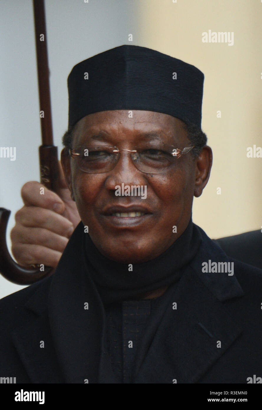 November 11, 2018 - Paris, Frankreich: tschads Präsident Idriss Déby kommt an der Elysee Palast der Armistice Day Gedenken zu verbinden. Plus de 60 Chefs d'Etat et de gouvernement et dirigeants de Grandes Institutionen internationales ont fait le deplacement ein Paris assister à la Gedenken du centieme Anniversaire de l'Armistice du 11 Novembre 1918 gießen. *** Frankreich/KEINE VERKÄUFE IN DEN FRANZÖSISCHEN MEDIEN *** Stockfoto