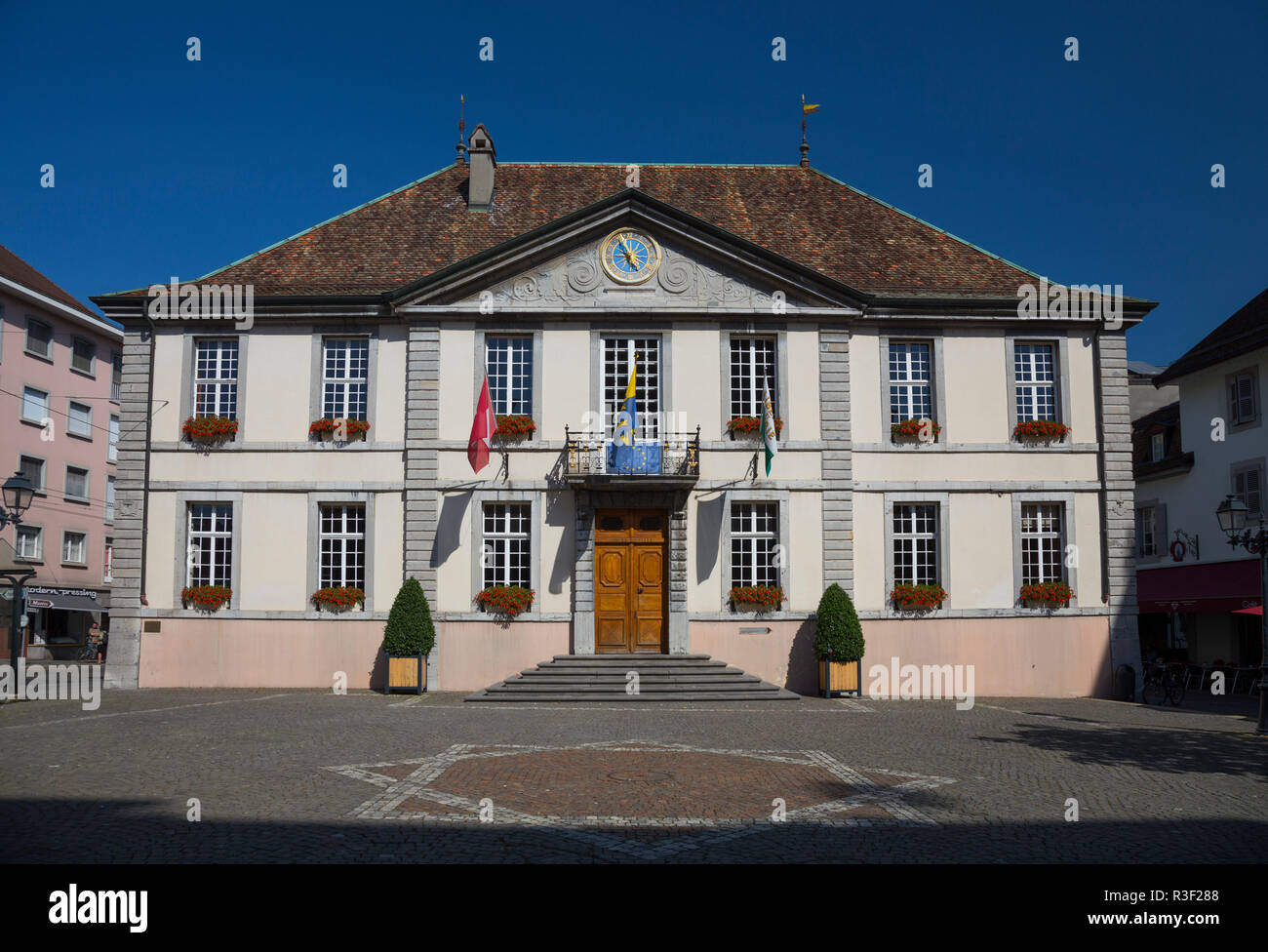 Rathaus (Hôtel de ville de Vevey), Vevey, Schweiz Stockfoto