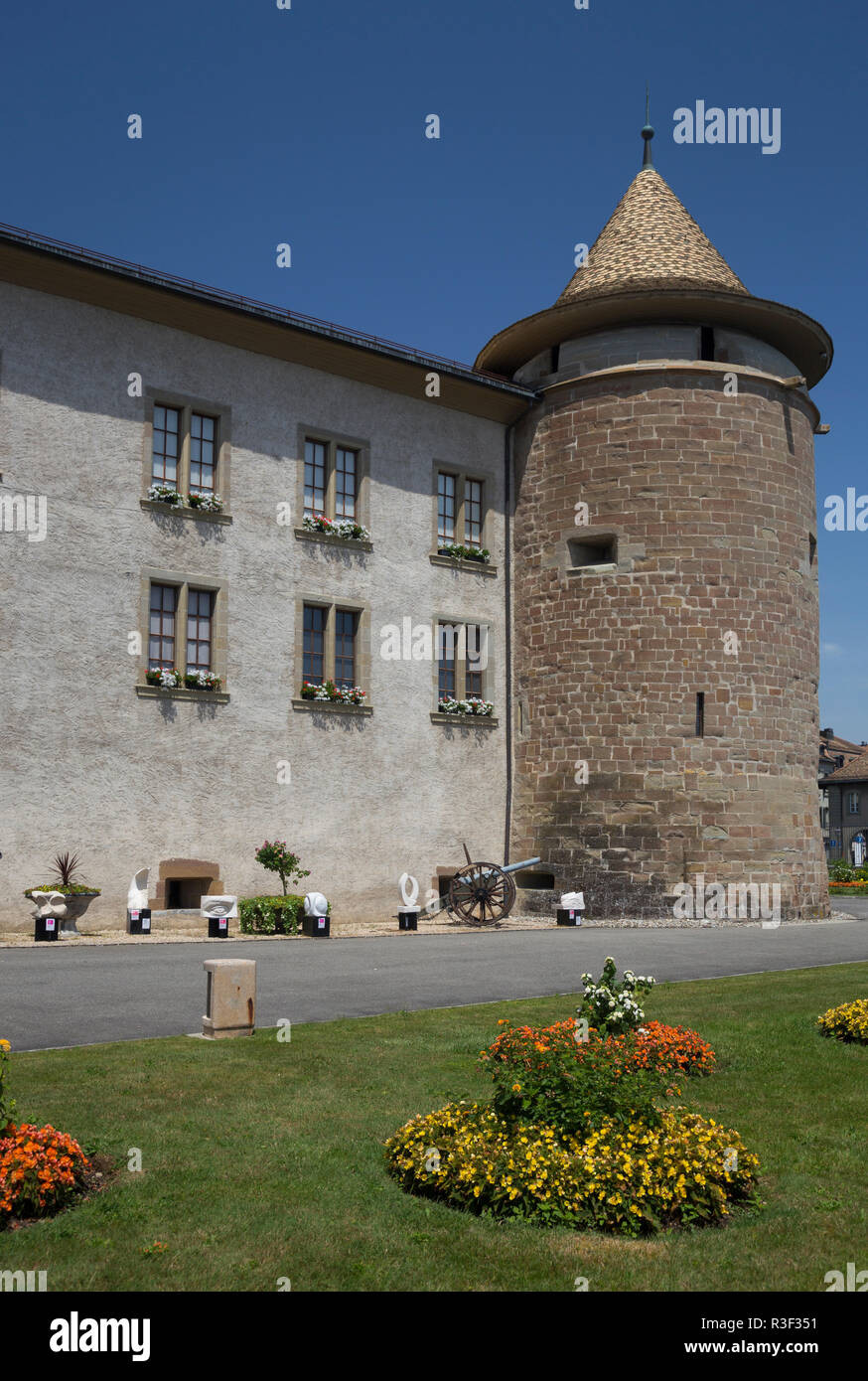 Morges schloss im Kanton Waadt, Schweiz Stockfoto