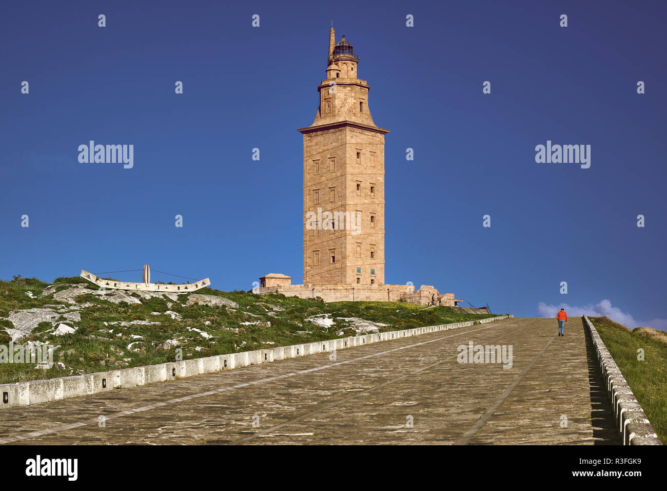 Der Turm des Herkules, der älteste Leuchtturm in Spanien, La/A Coruña, Galicien, Spanien, Europa Stockfoto