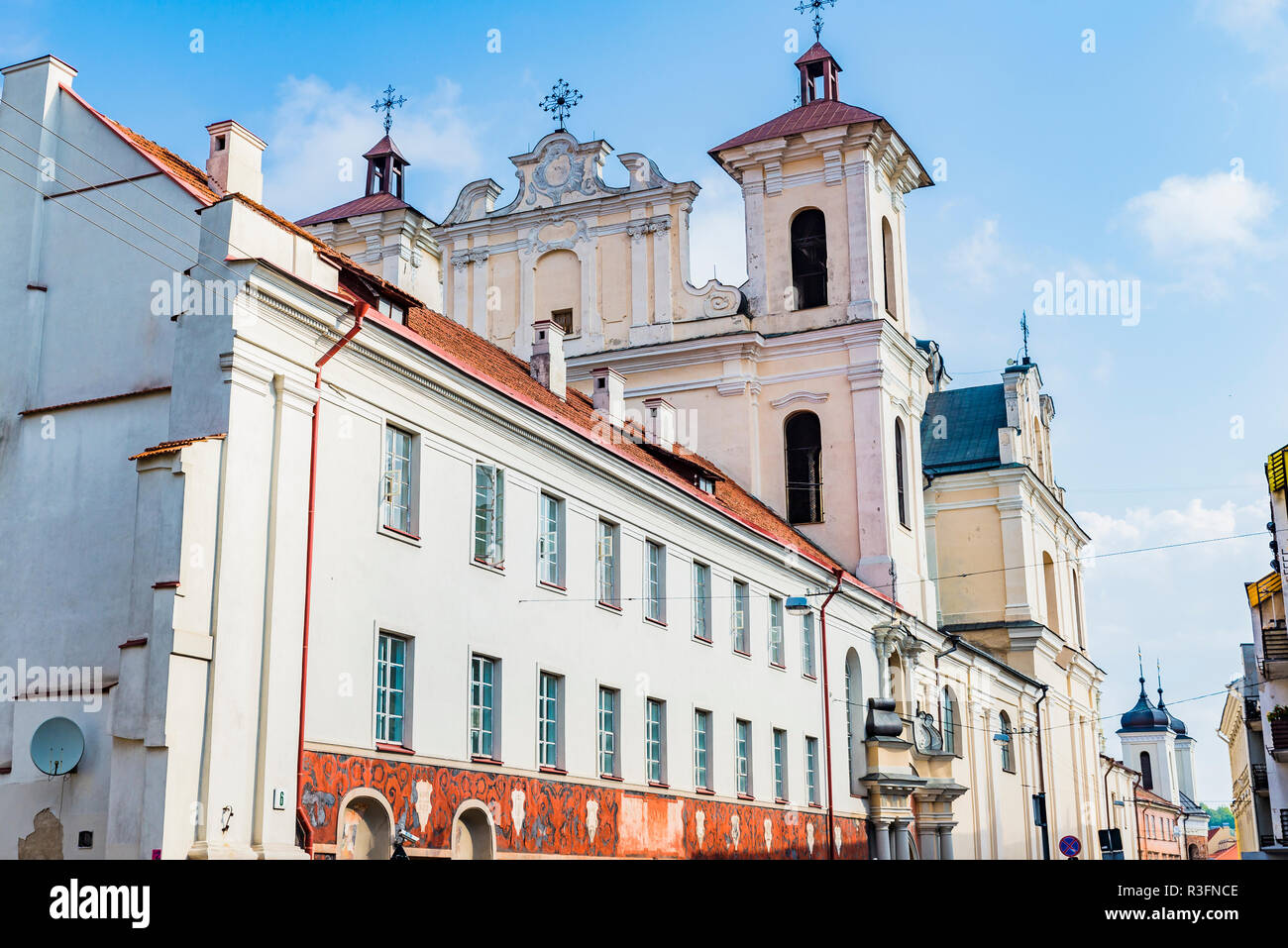 Dominikanische Kirche des Heiligen Geistes, ein Monument des hohen und späten Barock. Vilnius, Vilnius County, Litauen, Baltikum, Europa. Stockfoto