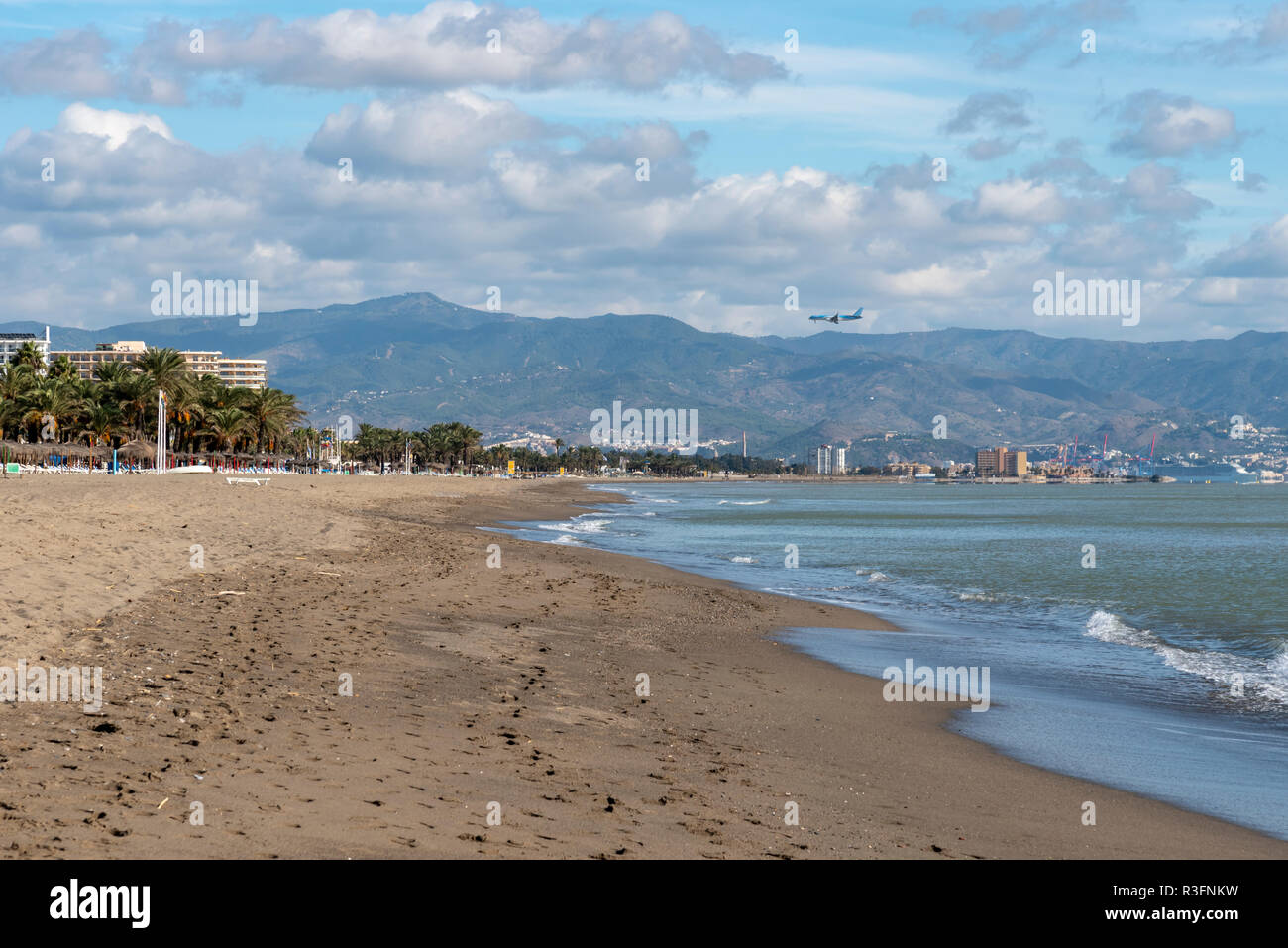 Flugzeug in Richtung Malaga Stockfoto