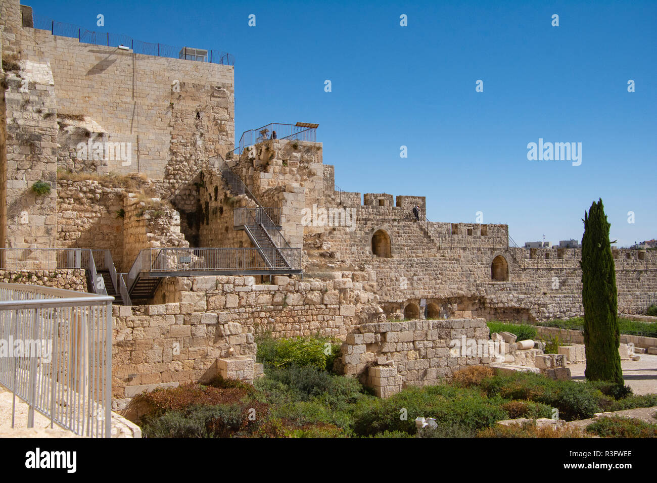 Die östliche Wand der Umayyaden Palace. Stockfoto