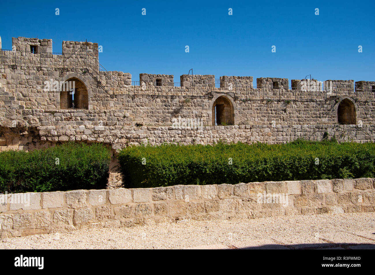 Die östliche Wand der Umayyaden Palace. Stockfoto