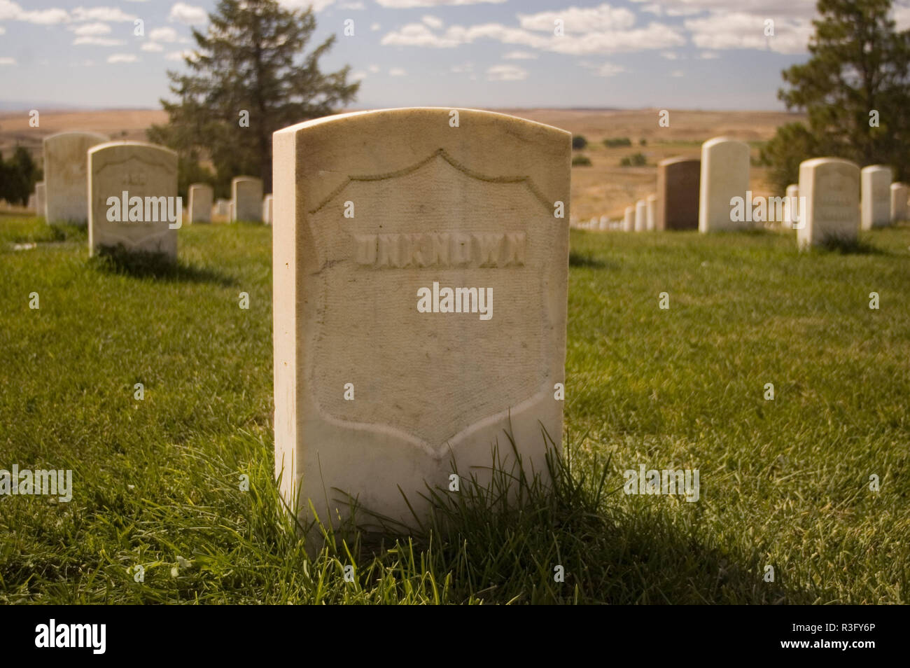 Friedhof von Little Big Horn, Montana USA Stockfoto