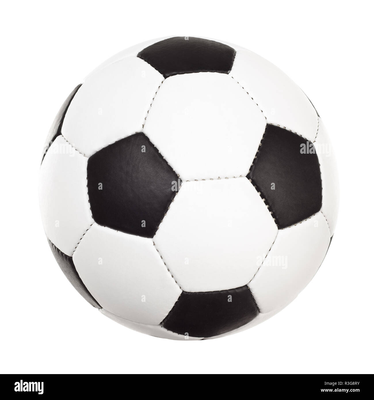 Fußball auf einem weißen Hintergrund isoliert Stockfoto