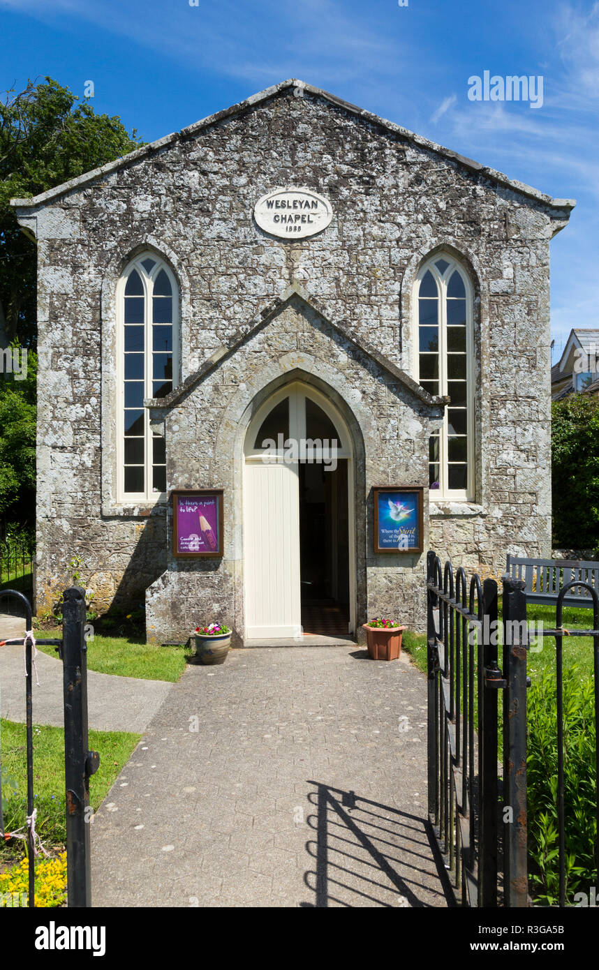 Godshill Wesleyan Chapel ist die älteste (Isle of Wight) Wesleyan Methodist Circuit Kirche Kirche noch im Einsatz auf der Insel Wight, IW, UK. (98) Stockfoto