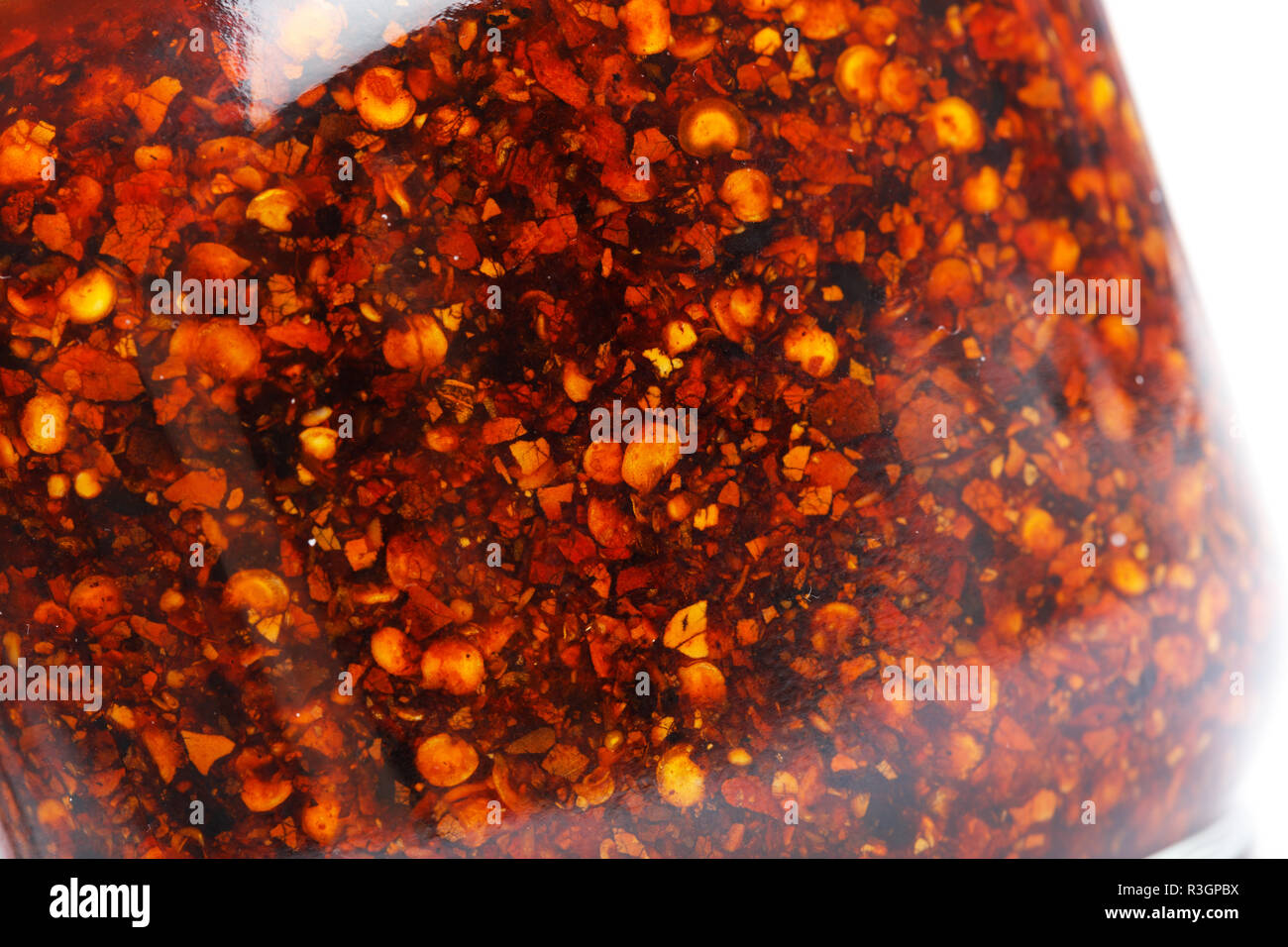 Red Hot Chili Sauce, Lebensmittelzutat. Stockfoto