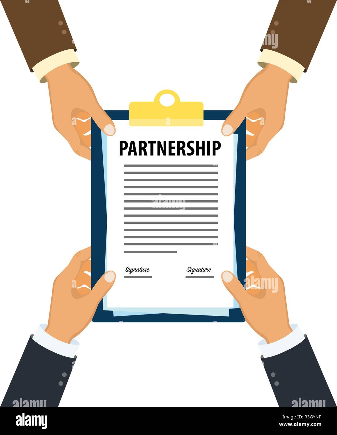 Executive Übergabe Partnerschaft Dokument Stock Vektor