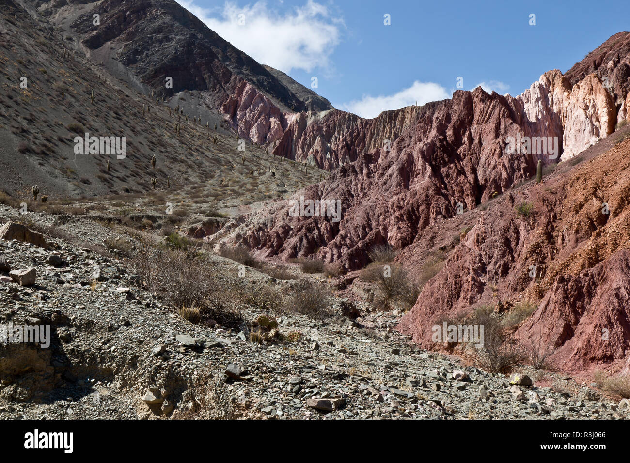 Schöne sieben Berge in der Nähe von Purmamarca, Argentinien Stockfoto