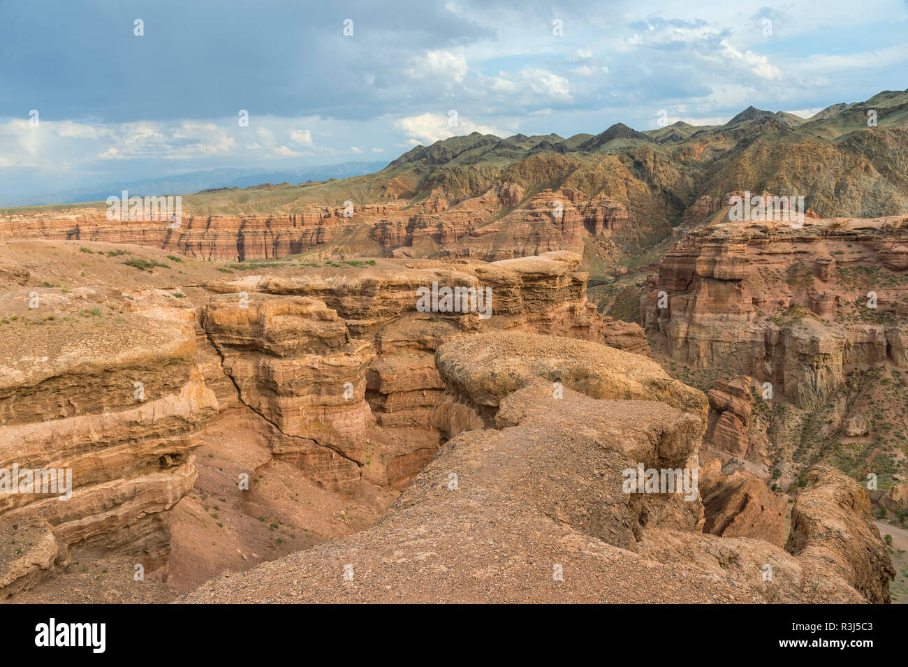 Tal der Burgen, Sharyn Canyon National Park, Tien Shan Gebirge, Kasachstan Stockfoto