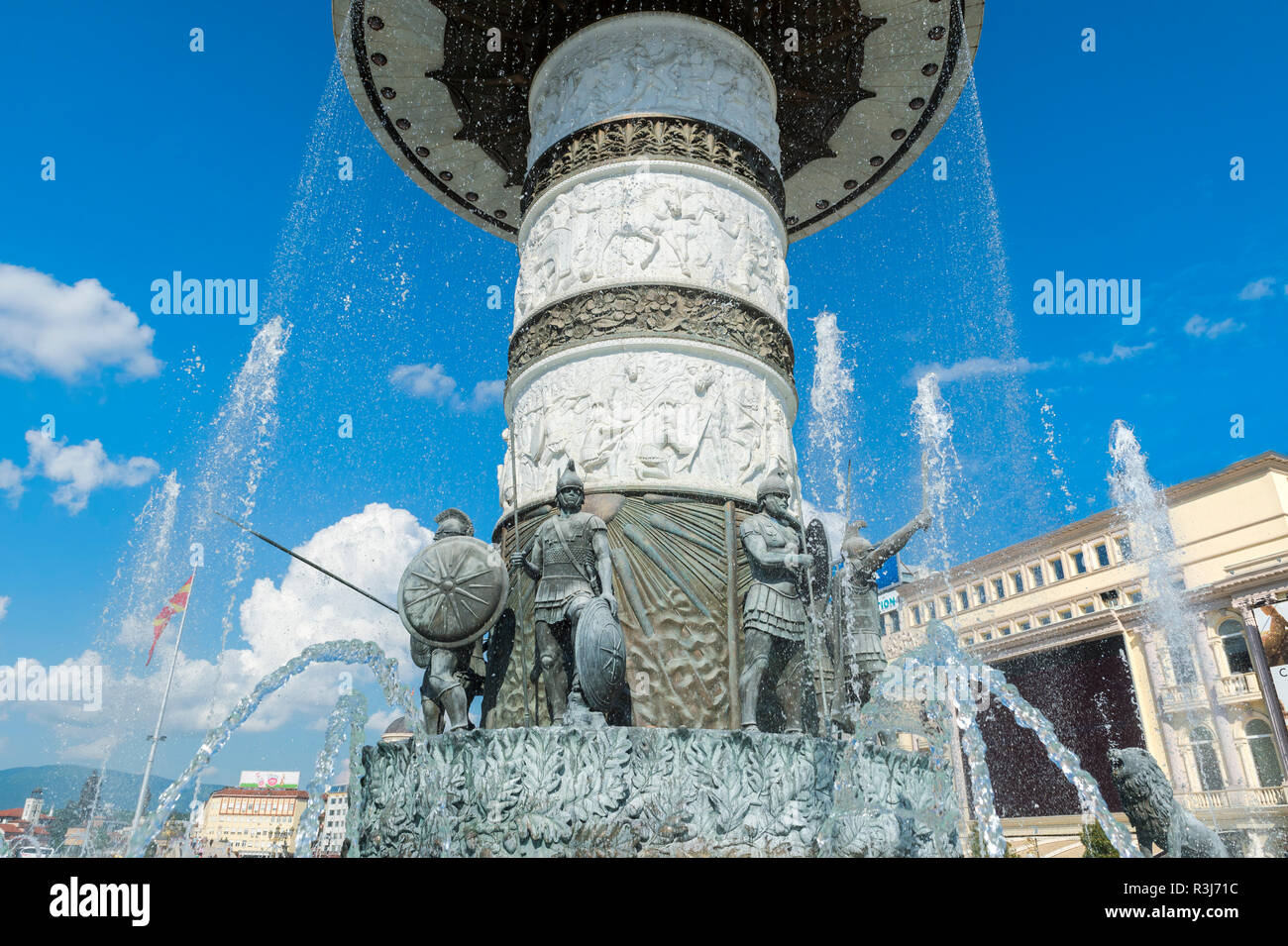 Alexander der Große Brunnen, Mazedonien, Skopje, Mazedonien Stockfoto