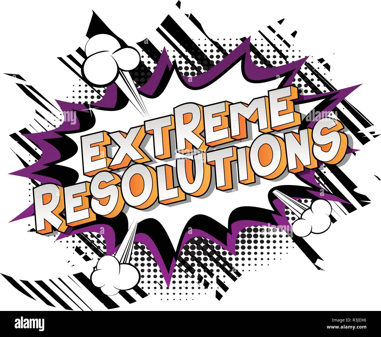 Extreme Auflösung - Vektor illustrierte Comic Stil Phrase auf abstrakten Hintergrund. Stock Vektor
