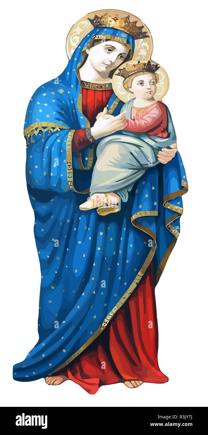 Maria eleusa Kind Mutter madonna Gemeinde Heiligen Herzen Jesus orthodoxen Abbildung Stockfoto