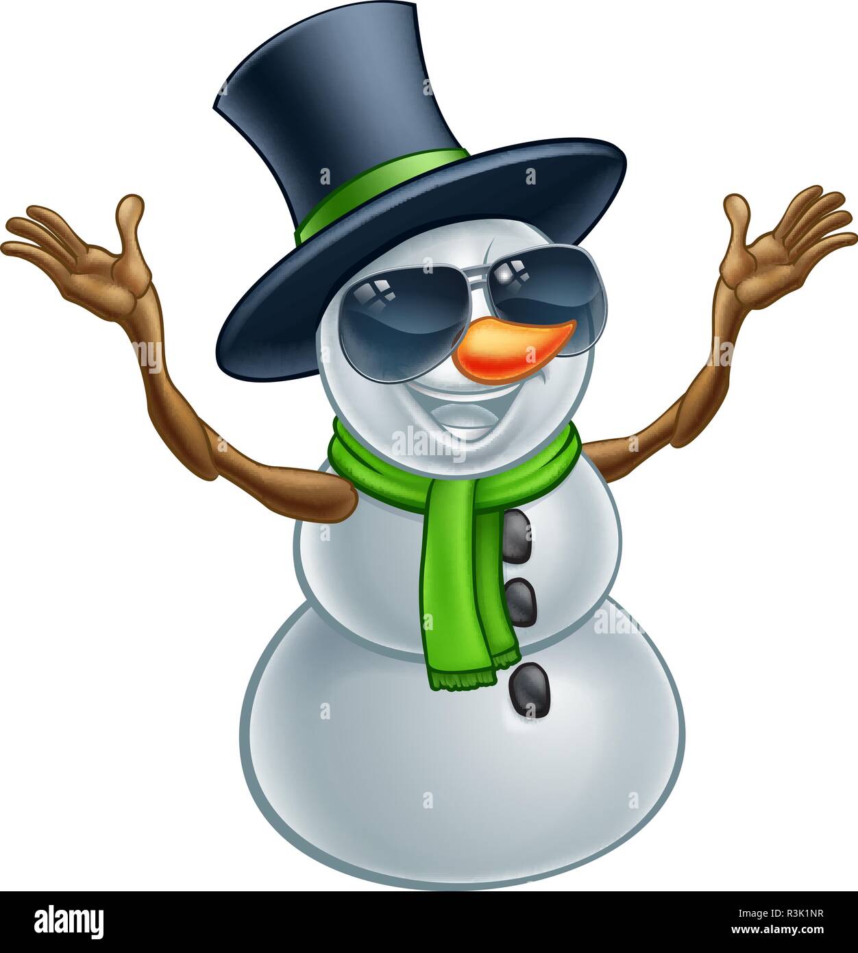 Coole Weihnachten Schneemann in eine Sonnenbrille oder Schattierungen Stock Vektor