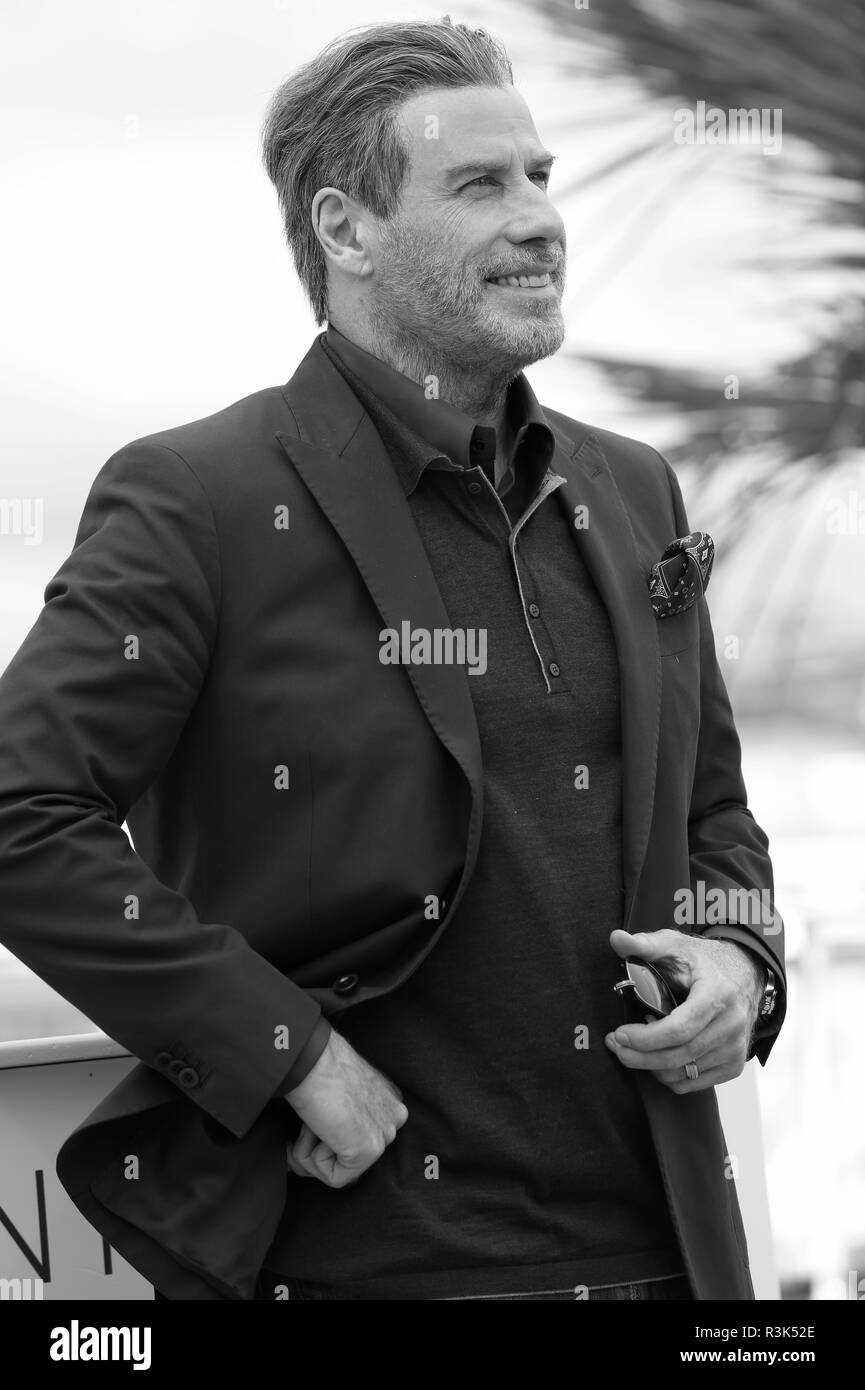 CANNES, Frankreich - 15. MAI 2018: John Travolta in der "Gotti" fotoshooting während der 71St Cannes Film Festival (Foto von Mickael Chavet) Stockfoto