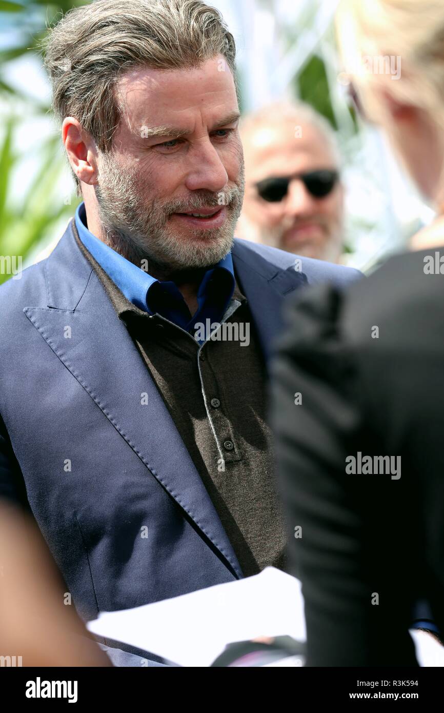 CANNES, Frankreich - 15. MAI 2018: John Travolta in der "Gotti" fotoshooting während der 71St Cannes Film Festival (Foto von Mickael Chavet) Stockfoto