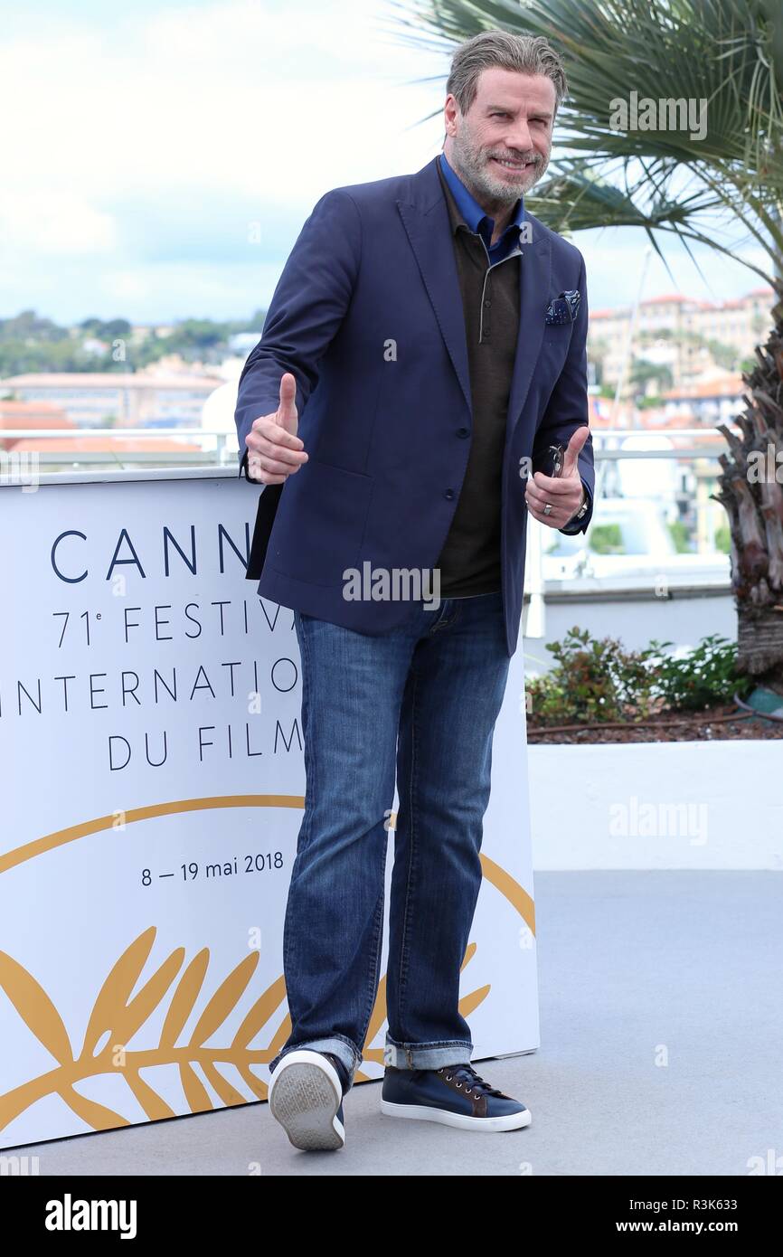 CANNES, Frankreich - 15. MAI 2018: John Travolta in der "Gotti" fotoshooting während der 71St Cannes Film Festival (Foto von Mickael Chavet) Stockfoto
