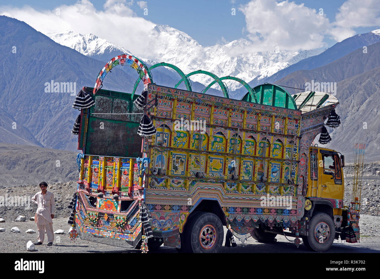 Pakistan und Karakorum Highway, Lkw Stockfoto