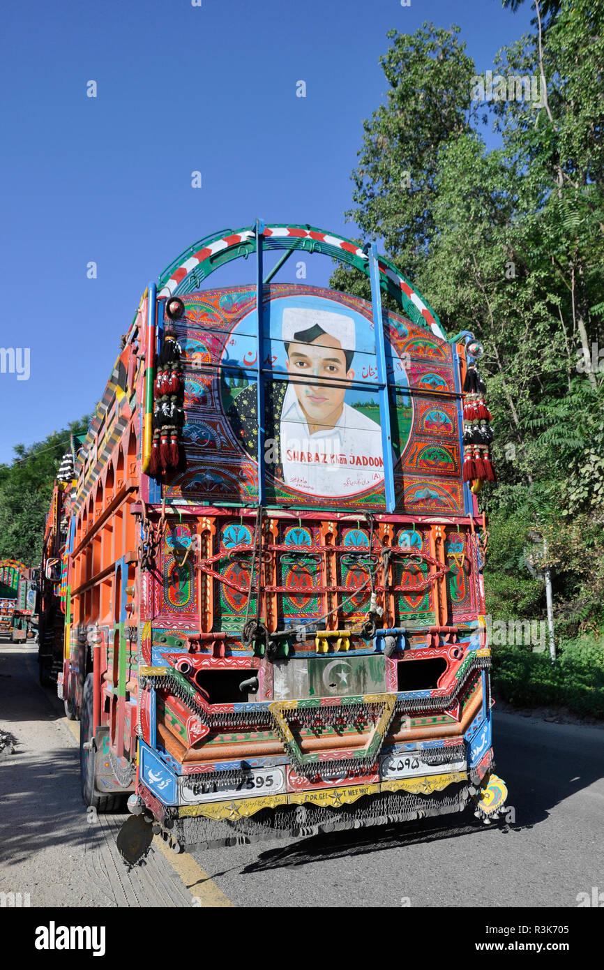 Pakistan und Karakorum Highway, Lkw Stockfoto