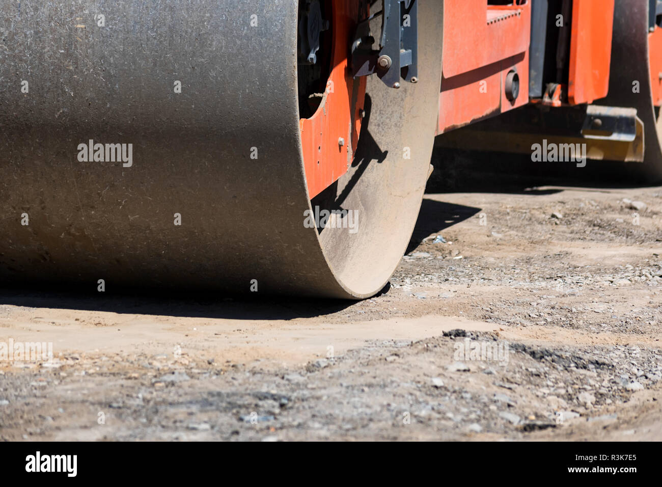 Straßenwalze compactor auf Asphalt Reparatur Stockfoto Straßenwalze compactor auf Asphalt Reparatur Stockfoto