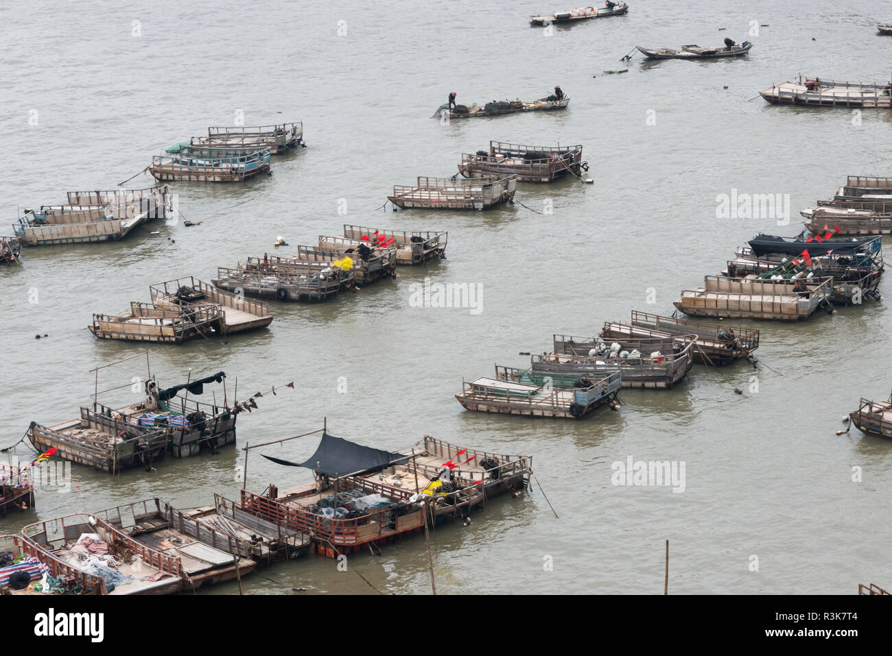 Boote am Ostchinesischen Meer, Xiapu, Provinz Fujian, China Stockfoto