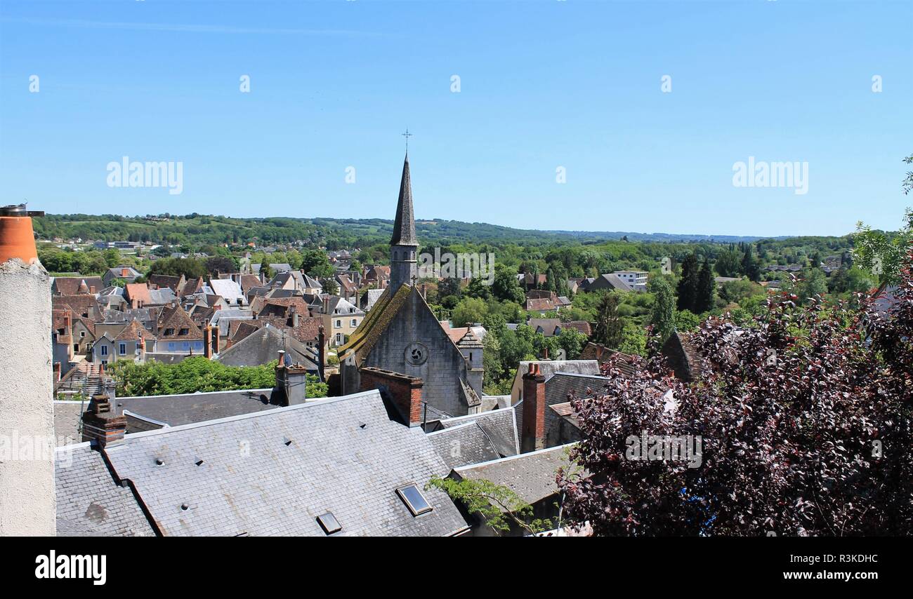 Saint Benoit Kirche in der historischen Stadt Argenton sur Creuse, Region Berry-Indre, Frankreich Stockfoto