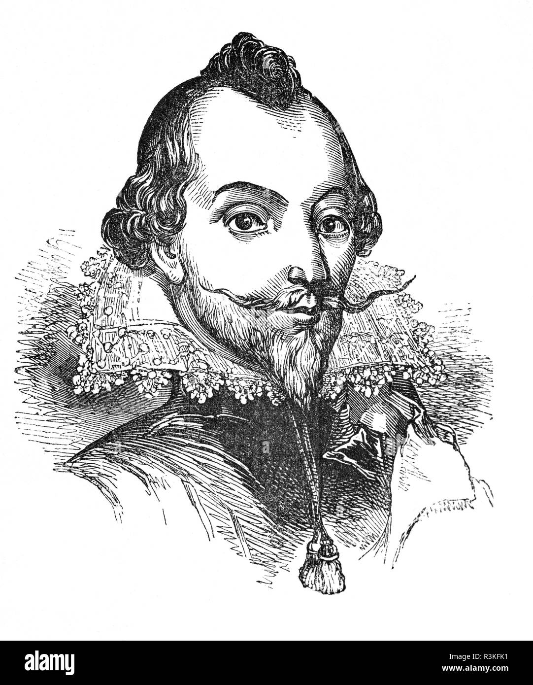 William Drummond (1585-1649), genannt "der Hawthornden", war ein schottischer Dichter an Hawthornden Schloss, Midlothian, Schottland geboren. Seine wichtigsten Werke sind die Cypresse Grove, ein Essay über die Torheit der Furcht vor dem Tod, die große Fülle der Abbildung aufweist, und ein außerordentliches Kommando der musikalischen Englisch. Sie manifestiert, keine charakteristischen schottische Element, aber verdankt seine Geburt und Inspiration eher für die englischen und italienischen Meister. Er war im Wesentlichen ein Anhänger von Spenser, aber inmitten all seiner Sinnlichkeit, und selbst in diesen Zeilen die meisten auffallend schön, es ist ein Hauch von Melancholie. Stockfoto