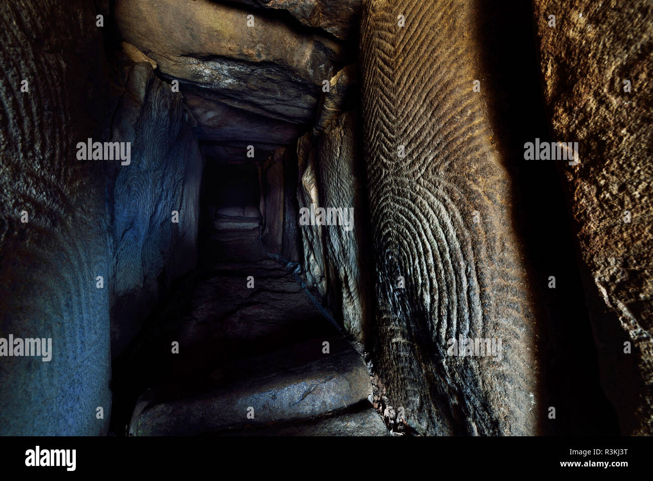Larmor-Baden (Bretagne, Frankreich): Cairn von Gavrinis, Megalith-monument registriert als National Historic Landmark (Französisch Òmonument sein Stockfoto